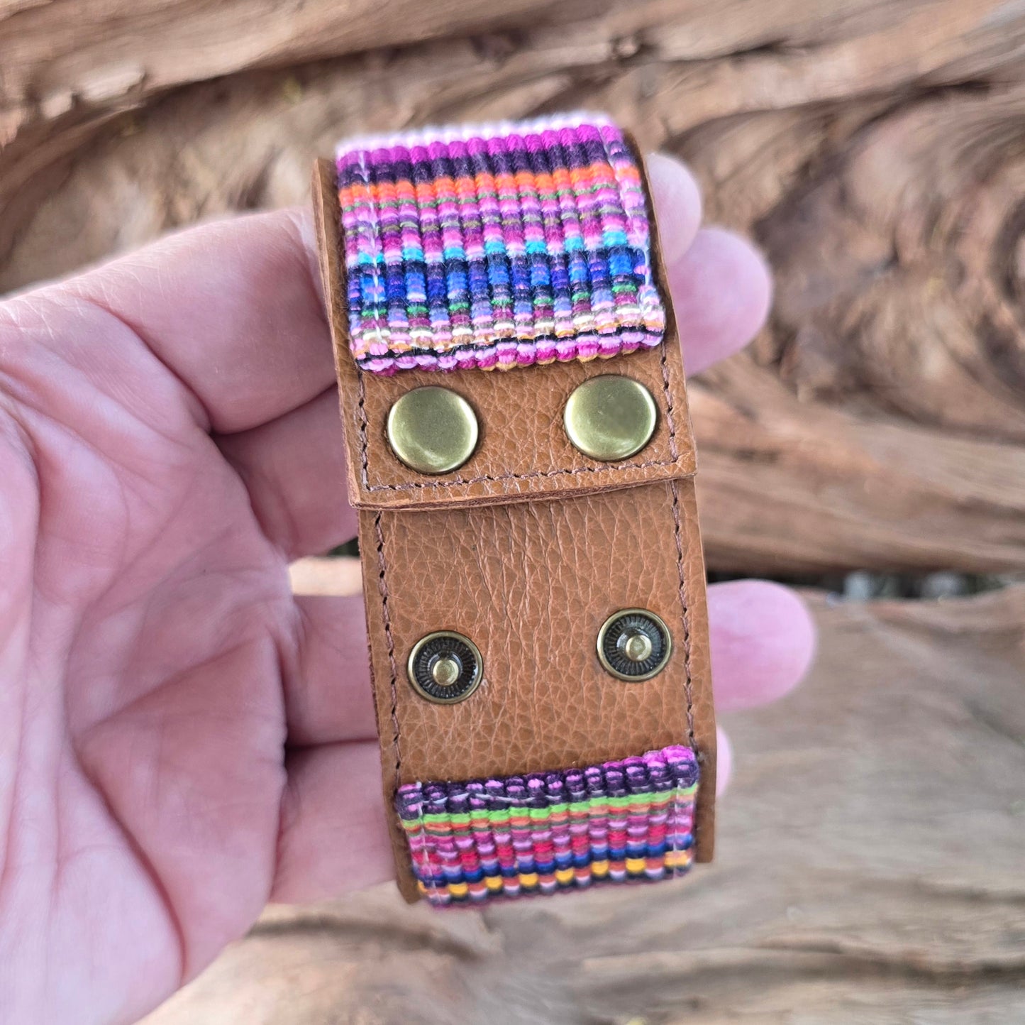 Artisan Fabric Leather Cuff