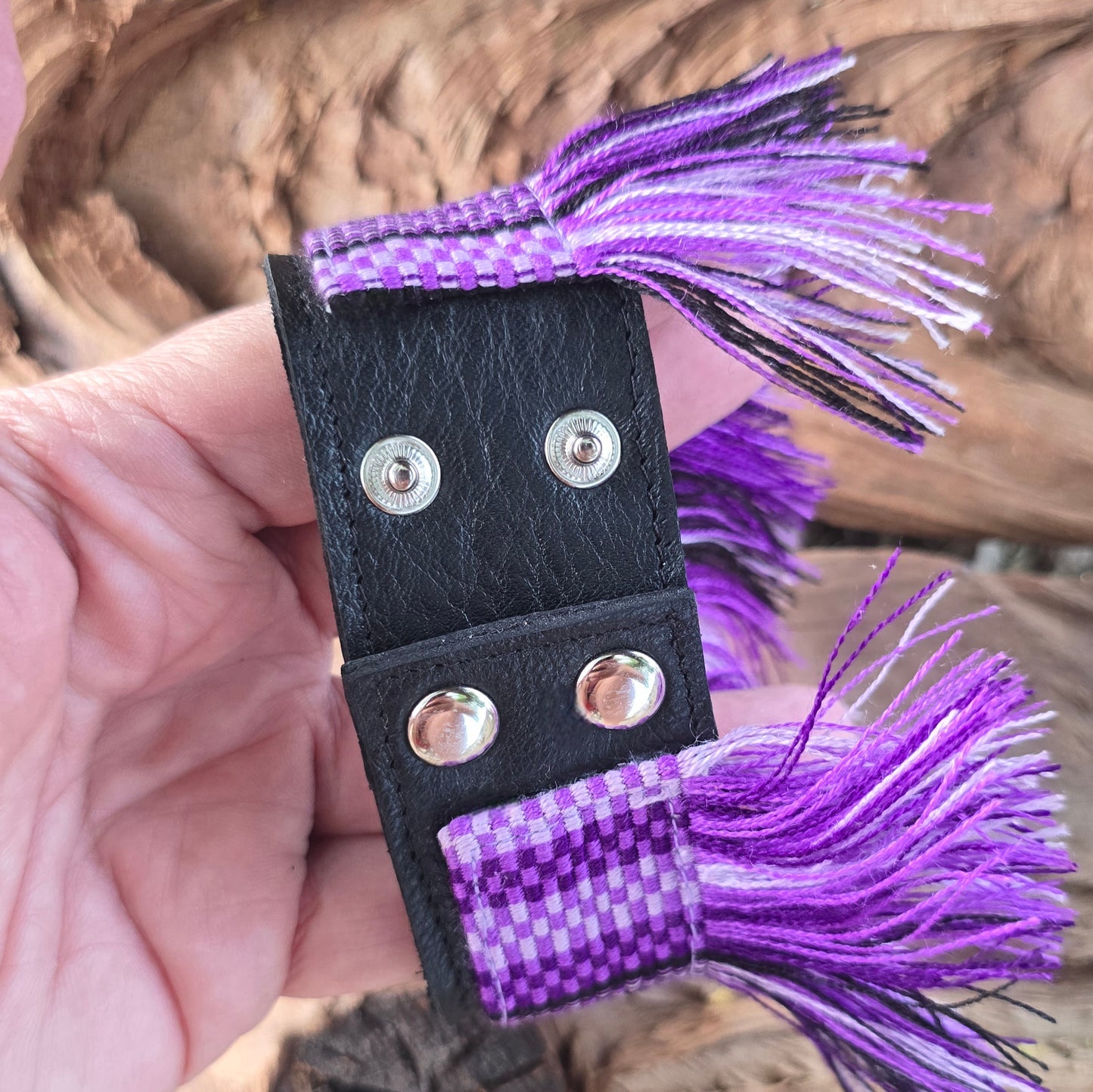Violet Outlaw Leather Cuff