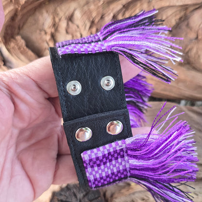 Violet Outlaw Leather Cuff