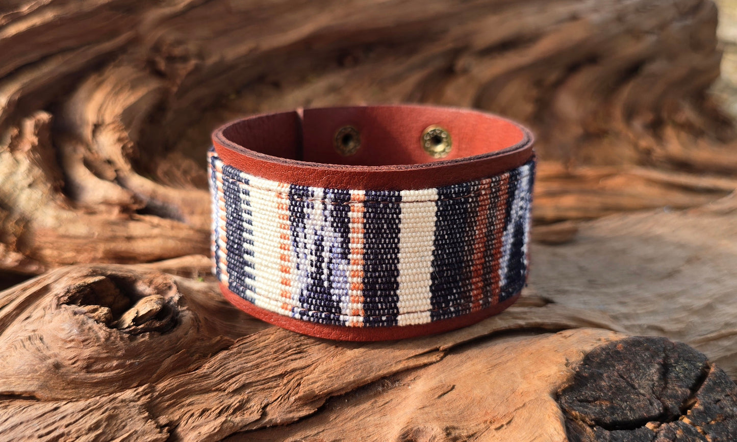 Artisan Fabric Leather Cuffs