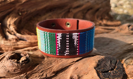 Artisan Fabric Leather Cuffs