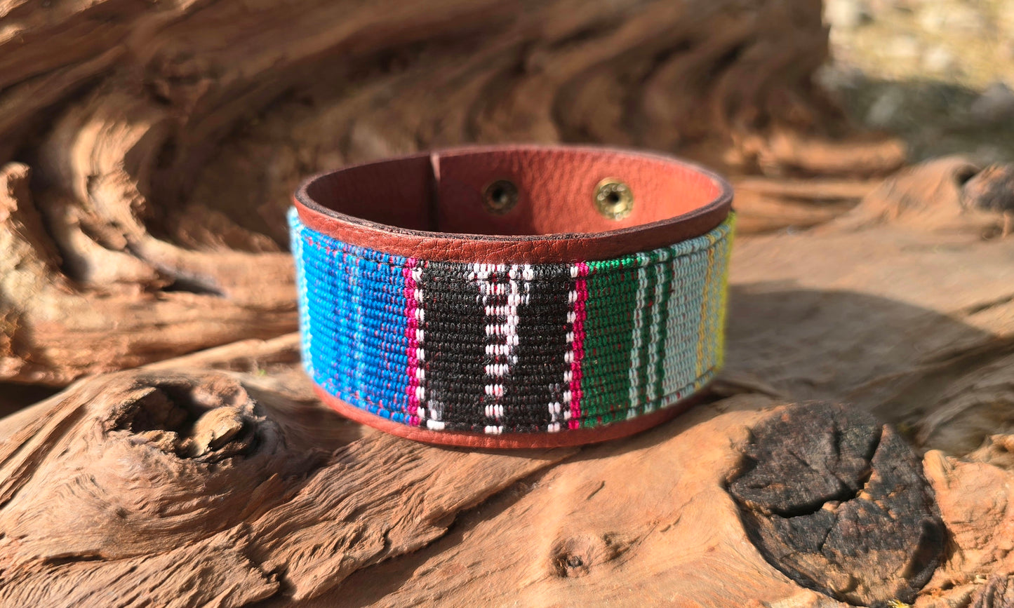 Artisan Fabric Leather Cuffs