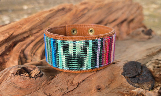 Artisan Fabric Leather Cuff