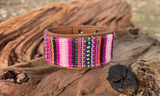 Artisan Fabric Leather Cuff