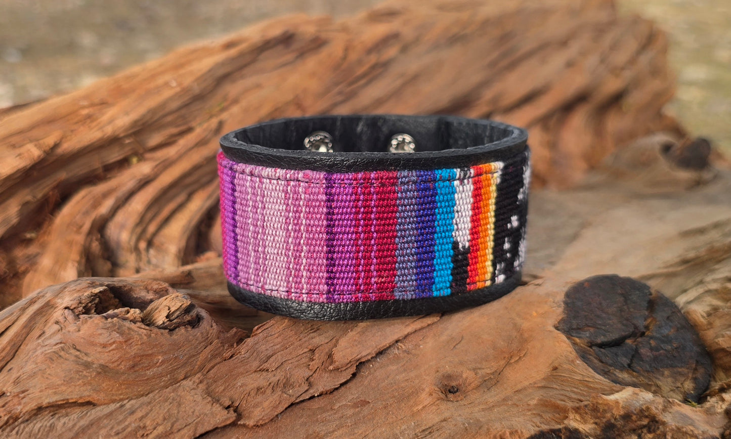 Artisan Fabric Leather Cuff