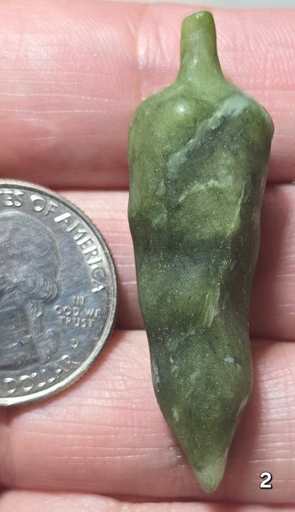 #4 Serpentine Jade Chili Pepper Carving