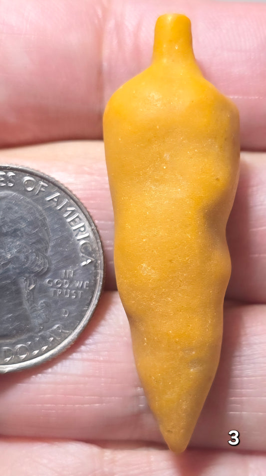 #3 Yellow Jade Chili Pepper Carving