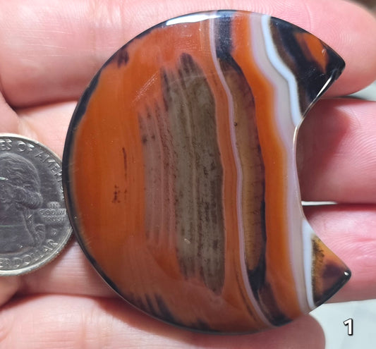 #1 Sardonyx Moon Carving