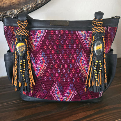 8" Golden Sting Duo - Bumblebee Jasper Leather Tassels