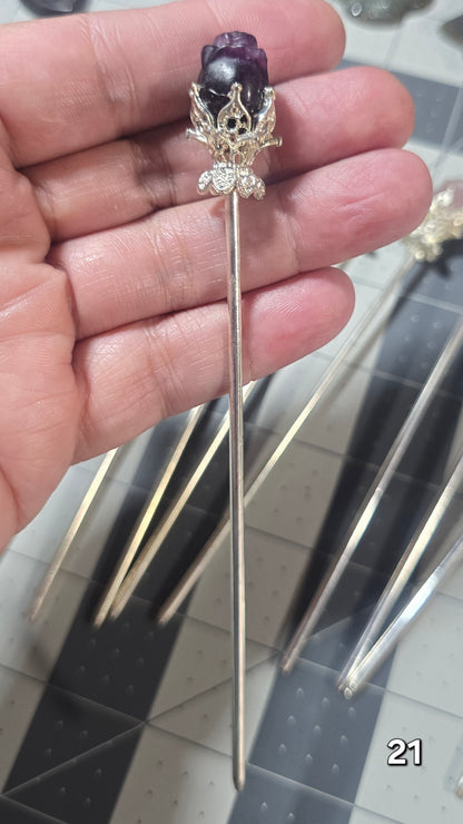 #21 Amethyst Hairpin