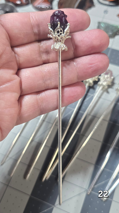 #22 Amethyst Hairpin