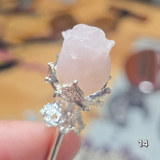 #14 Rose Quartz Hairpin