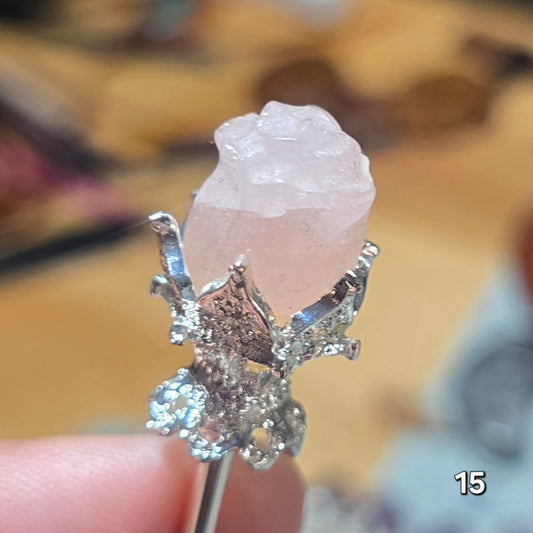 #15 Rose Quartz Hairpin