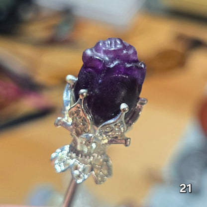 #21 Amethyst Hairpin