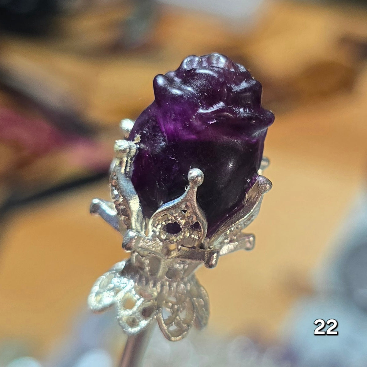 #22 Amethyst Hairpin