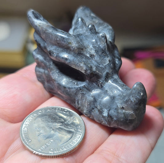 Larvikite Dragon Head Carving