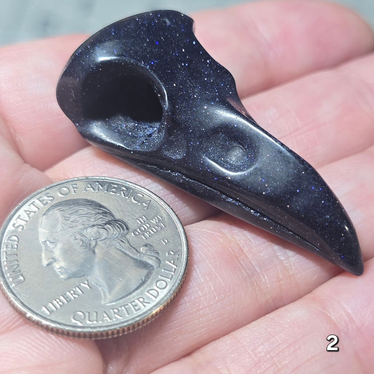 #2 Blue Sandstone Raven Skull