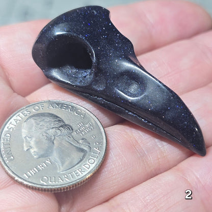 #2 Blue Sandstone Raven Skull