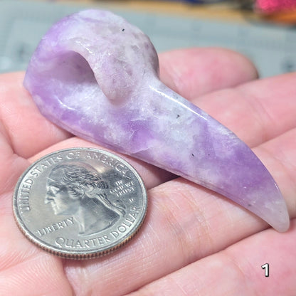 #1 Lepidolite Raven Skull