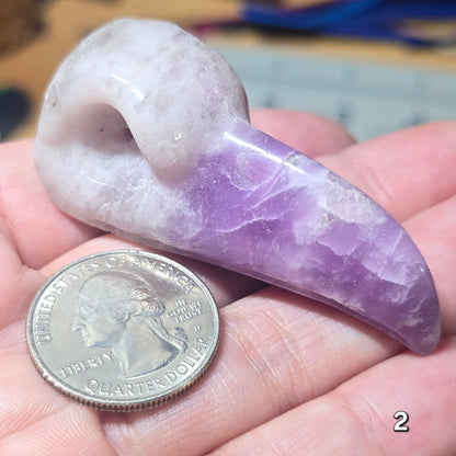 #2 Lepidolite Raven Skull