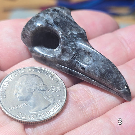 #3 Labradorite Raven Skull