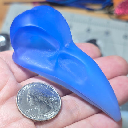 Large Blue Opalite Raven Skull