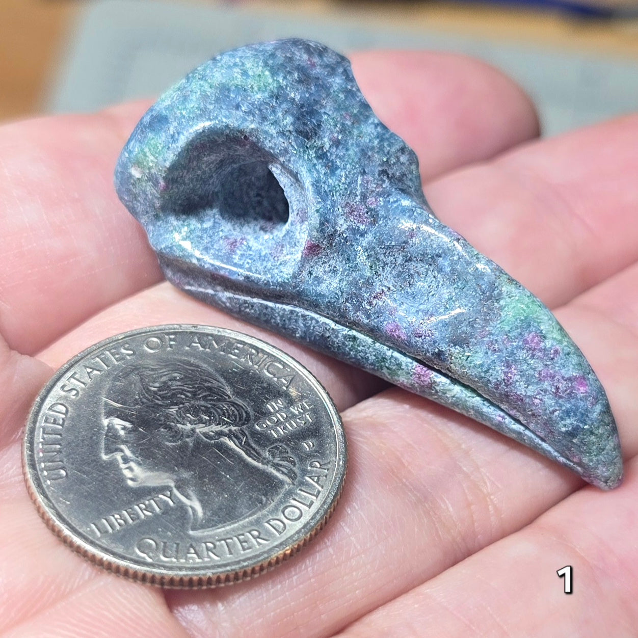 #1 Ruby Kyanite Raven Skull