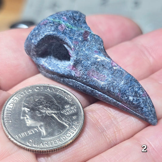 #2 Ruby Kyanite Raven Skull