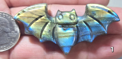 #1 Labradorite Bat Carving