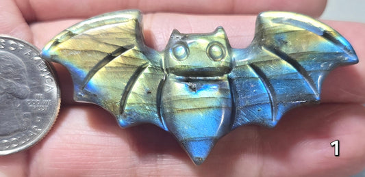 #1 Labradorite Bat Carving