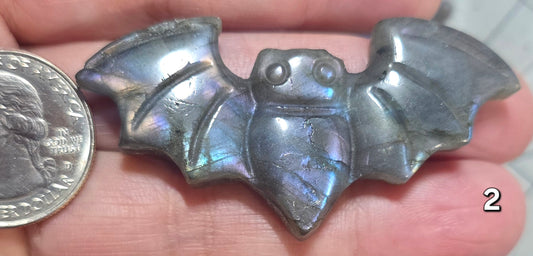 #2 Labradorite Bat Carving