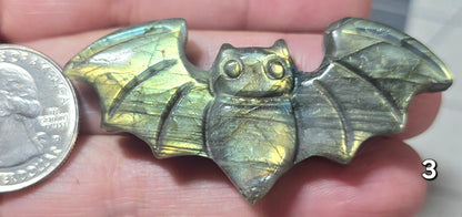 #3 Labradorite Bat Carving