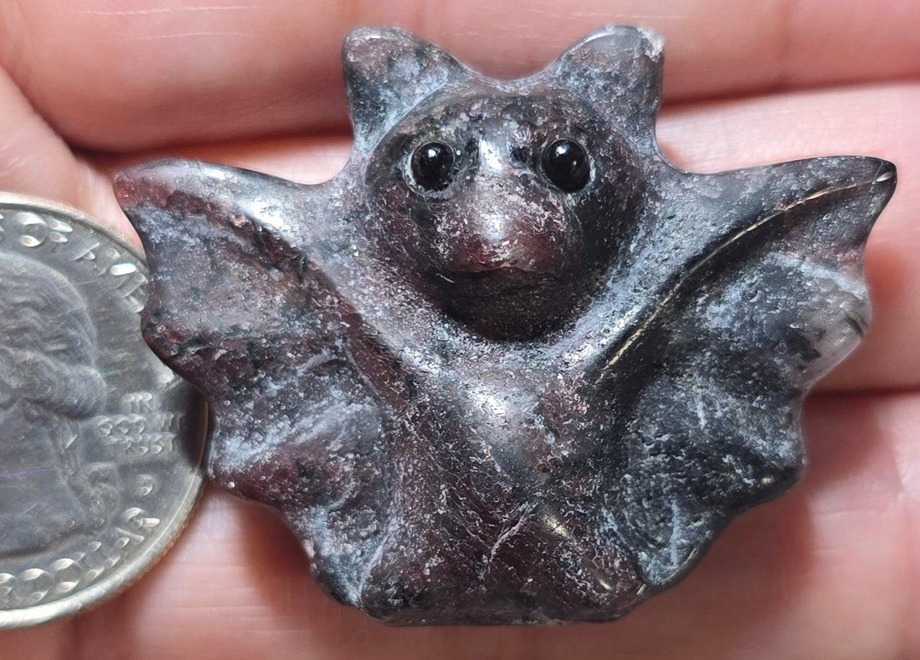 Garnet Bat Carving