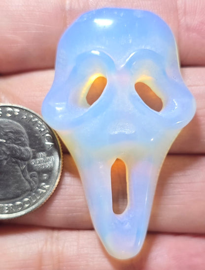 Opalite Silent Scream Face Carving