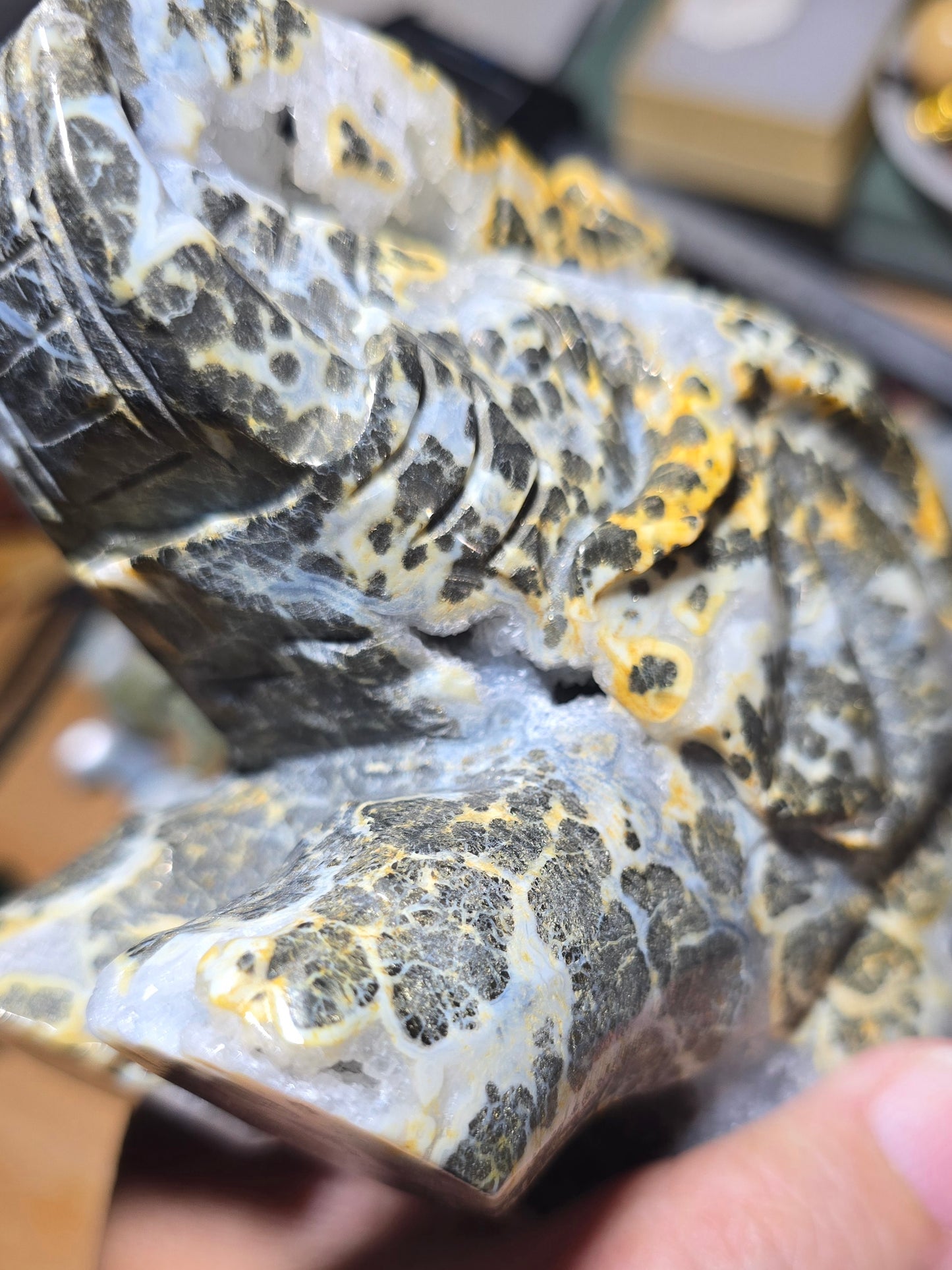 Golden Vein Druzy Agate Elephant