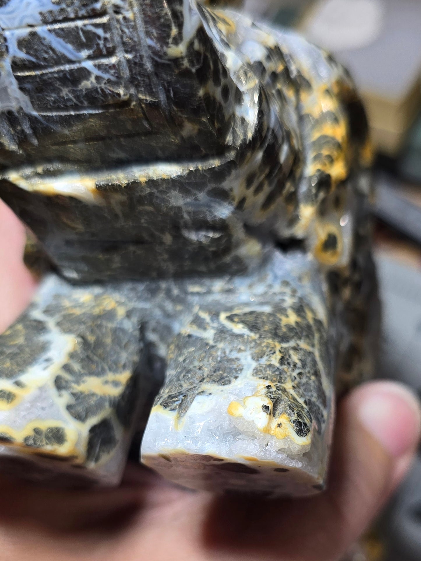 Golden Vein Druzy Agate Elephant