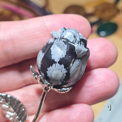 #1 Snowflake Obsidian Rose