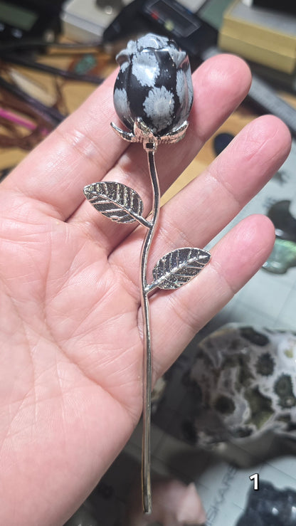 #1 Snowflake Obsidian Rose