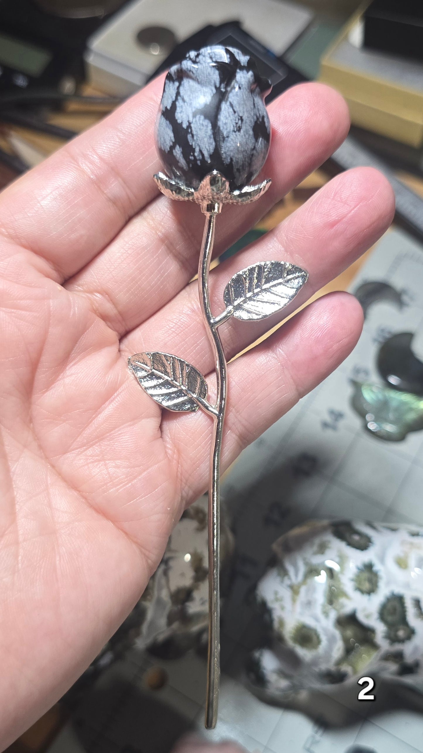 #2 Snowflake Obsidian Rose