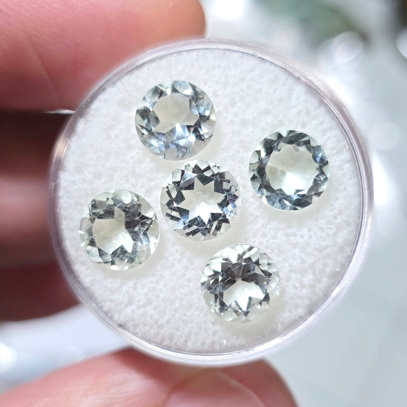 Faceted Green Amethyst