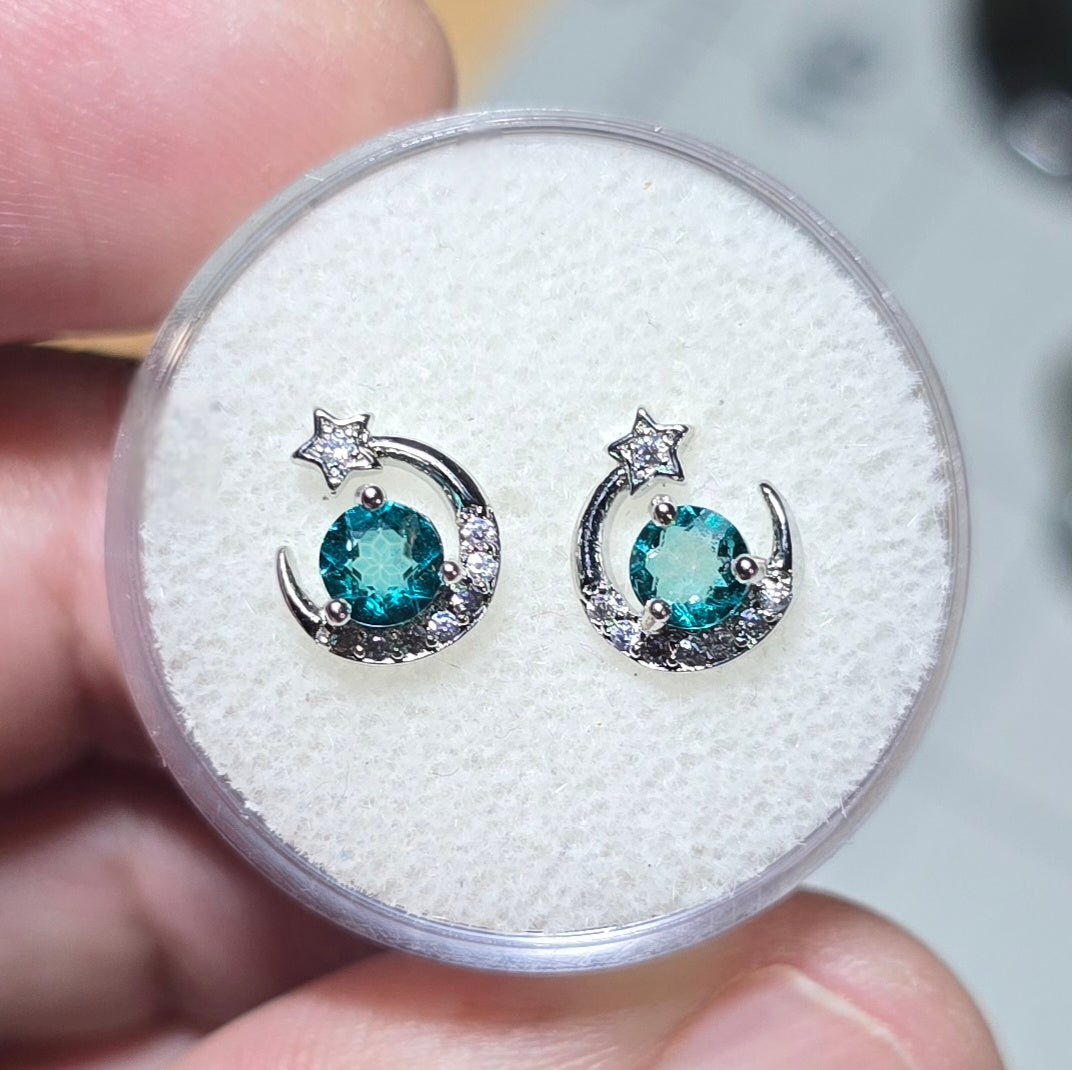 Green Topaz Stud Earrings