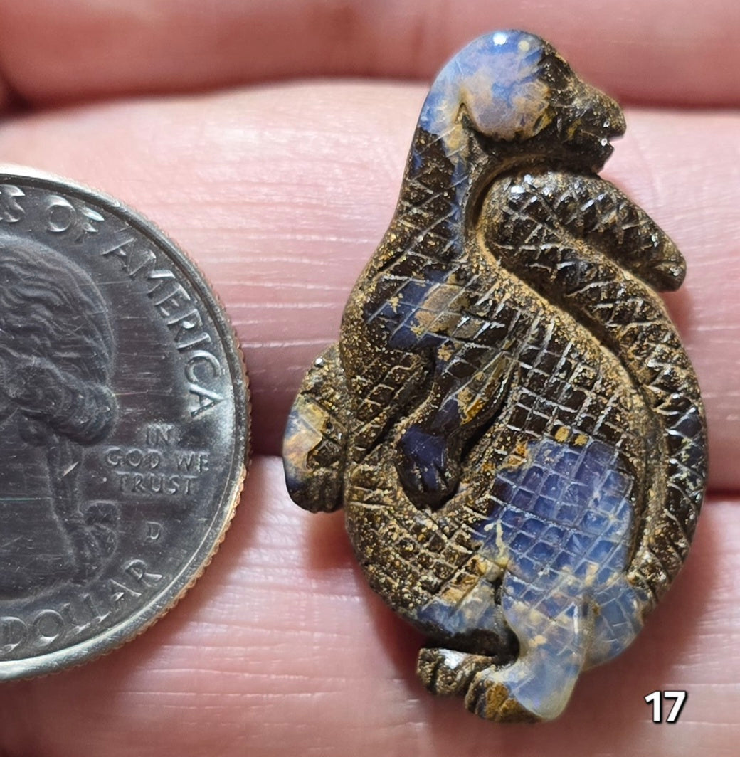#17 Carved Boulder Opal Cabochon