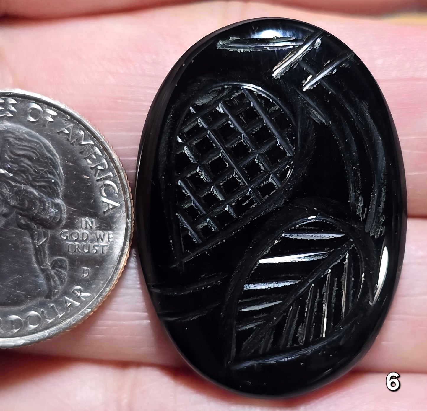 #6 Mughal Carved Black Onyx
