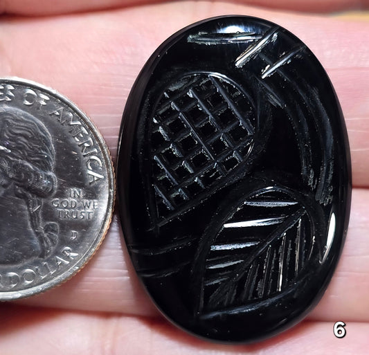 #6 Mughal Carved Black Onyx