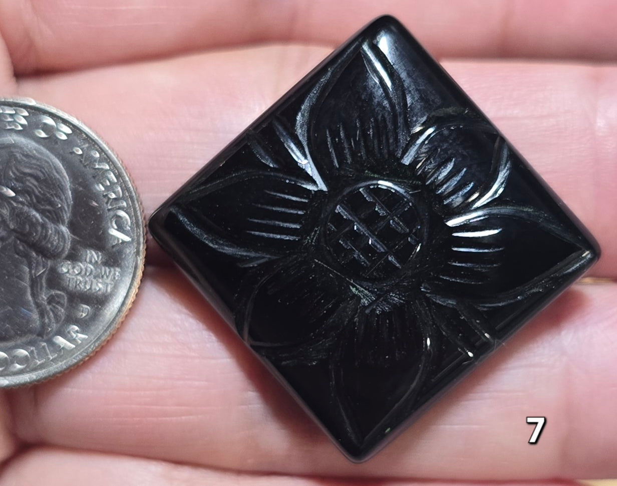#7 Mughal Carved Black Onyx