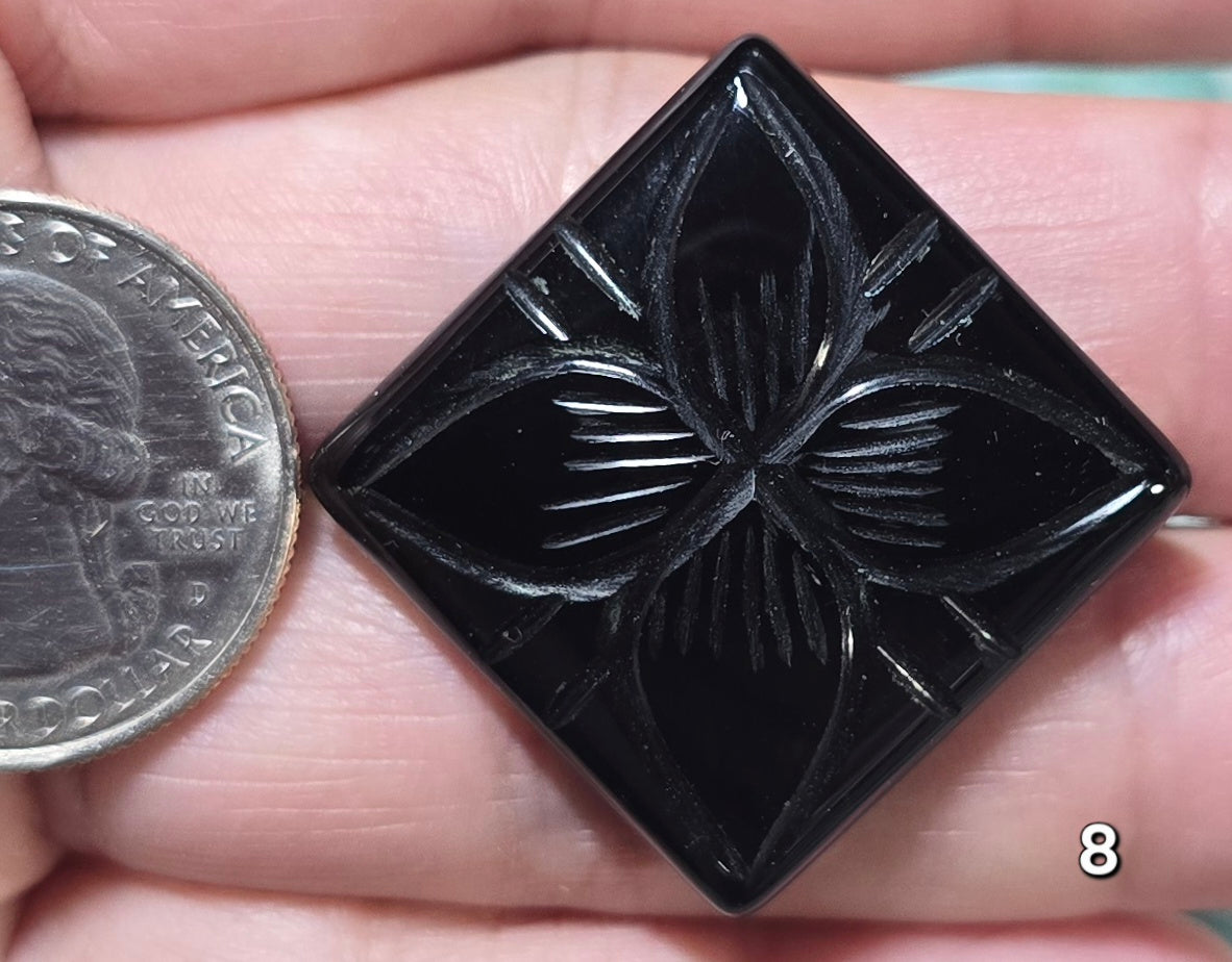 #8 Mughal Carved Black Onyx