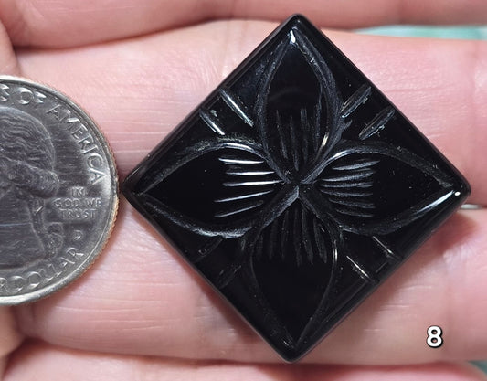 #8 Mughal Carved Black Onyx