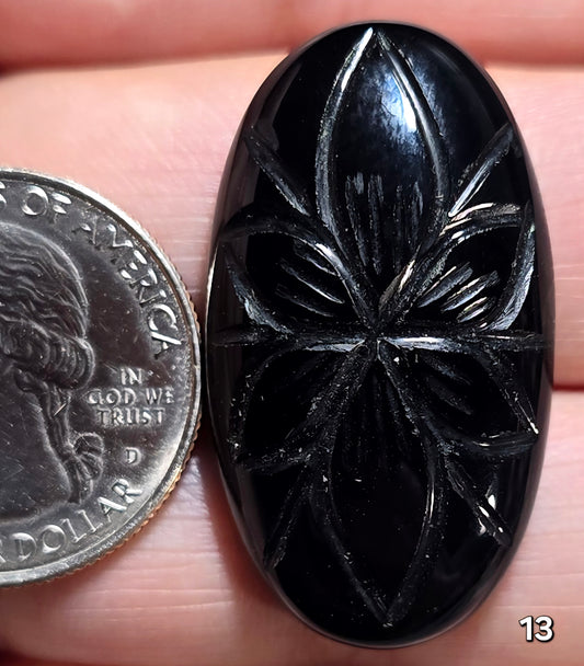 #13 Mughal Carved Black Onyx