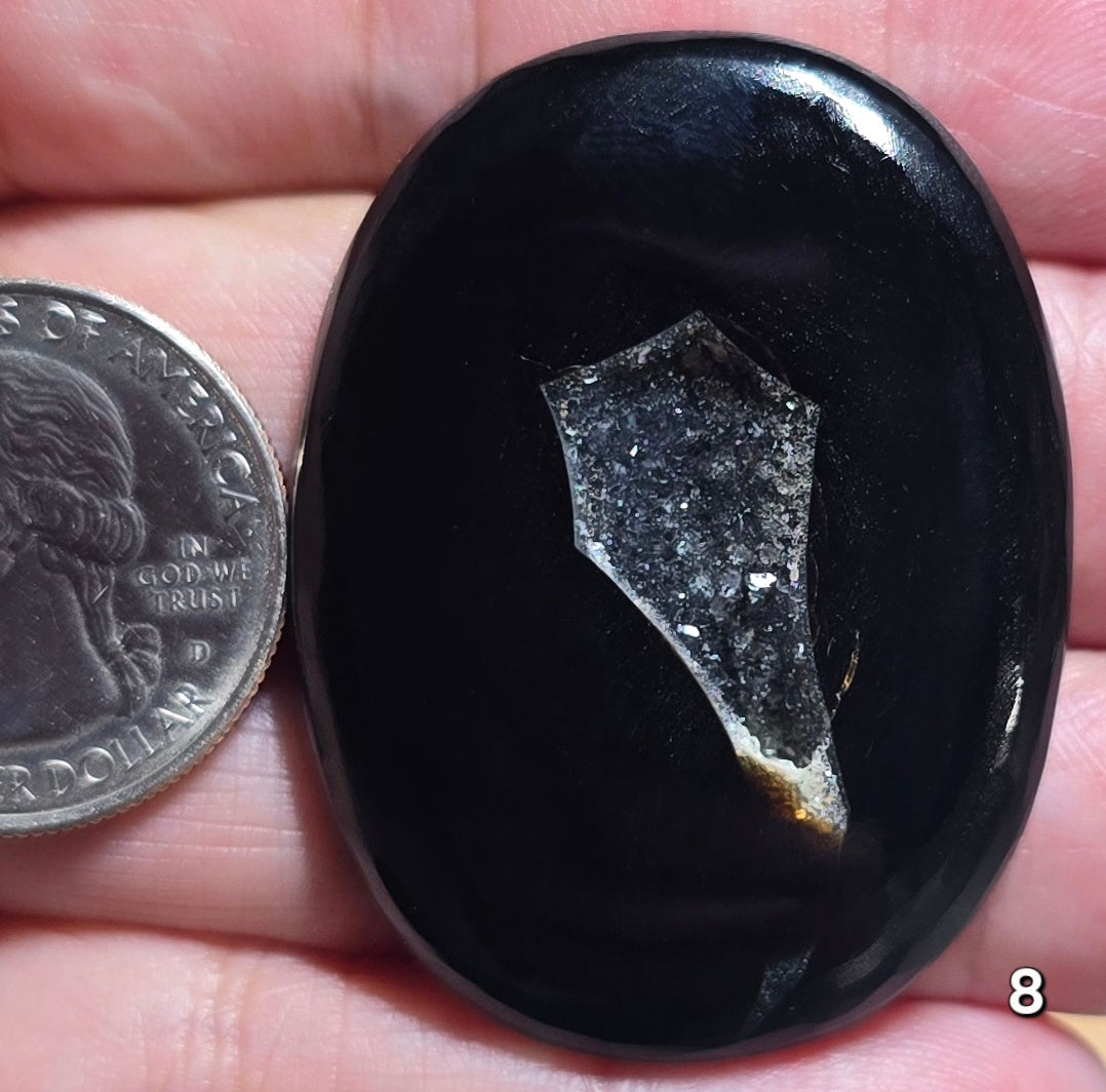 #8 Black Druzy Agate