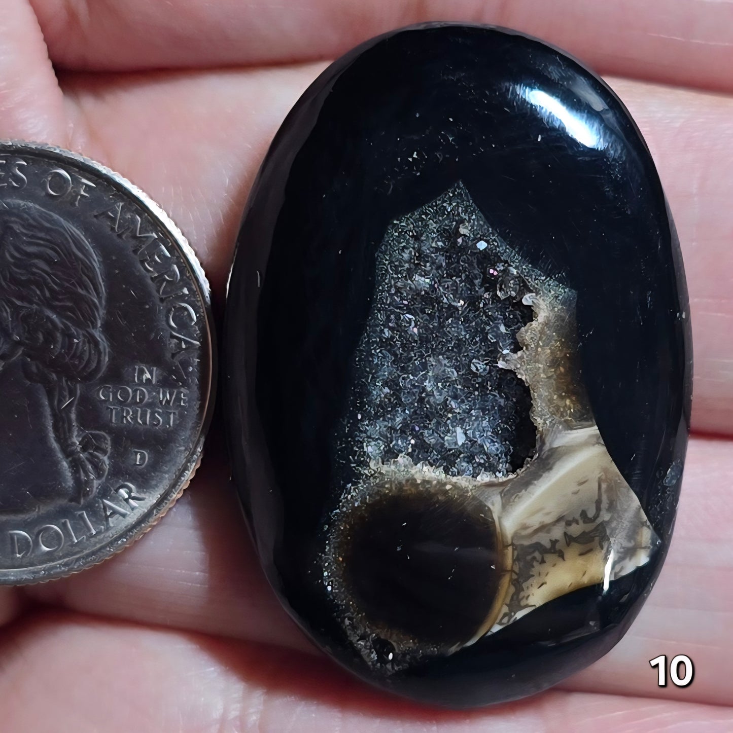 #10 Black Druzy Agate